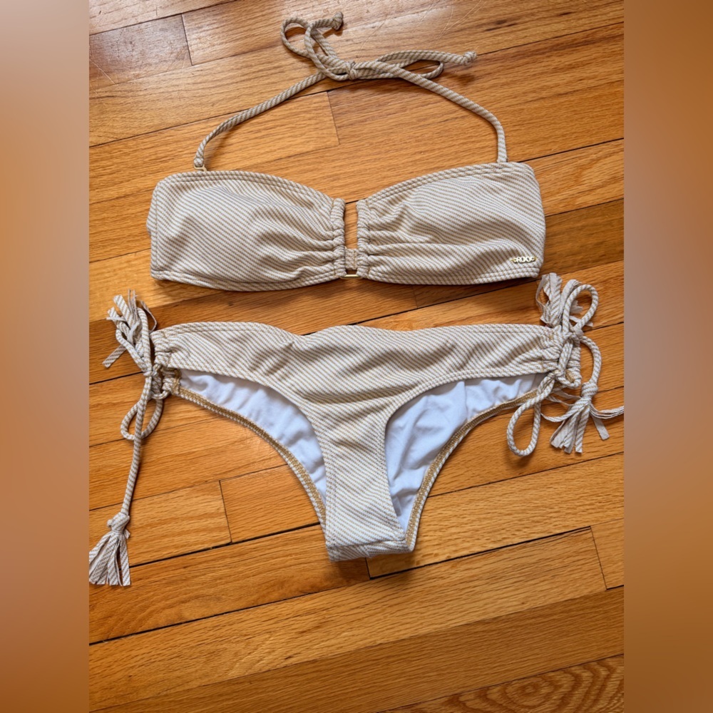 Wilfred White and Tan Bikini Set